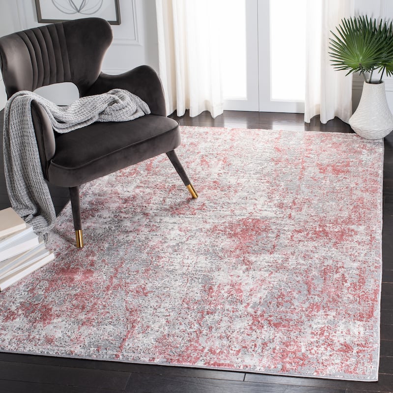SAFAVIEH Meadow Georgette Modern Abstract Rug - 6' x 9' - Grey/Pink