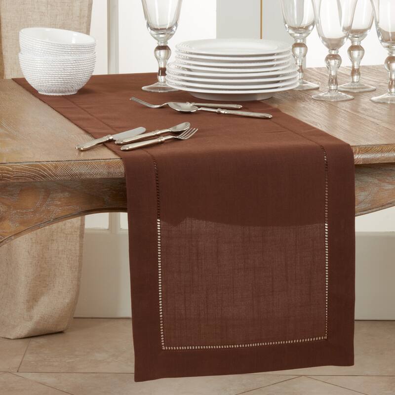 Classic Hemstitch Border Table Runner - 16"x120"