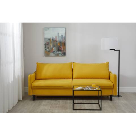 Modern Carmella Velvet Rounded Arm Sleeper Sofa