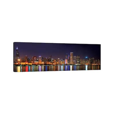 iCanvas "Chicago Cubs Pride Lighting Across Downtown Skyline I, Chicago, Illinois, USA" by Panoramic Images Canvas Print