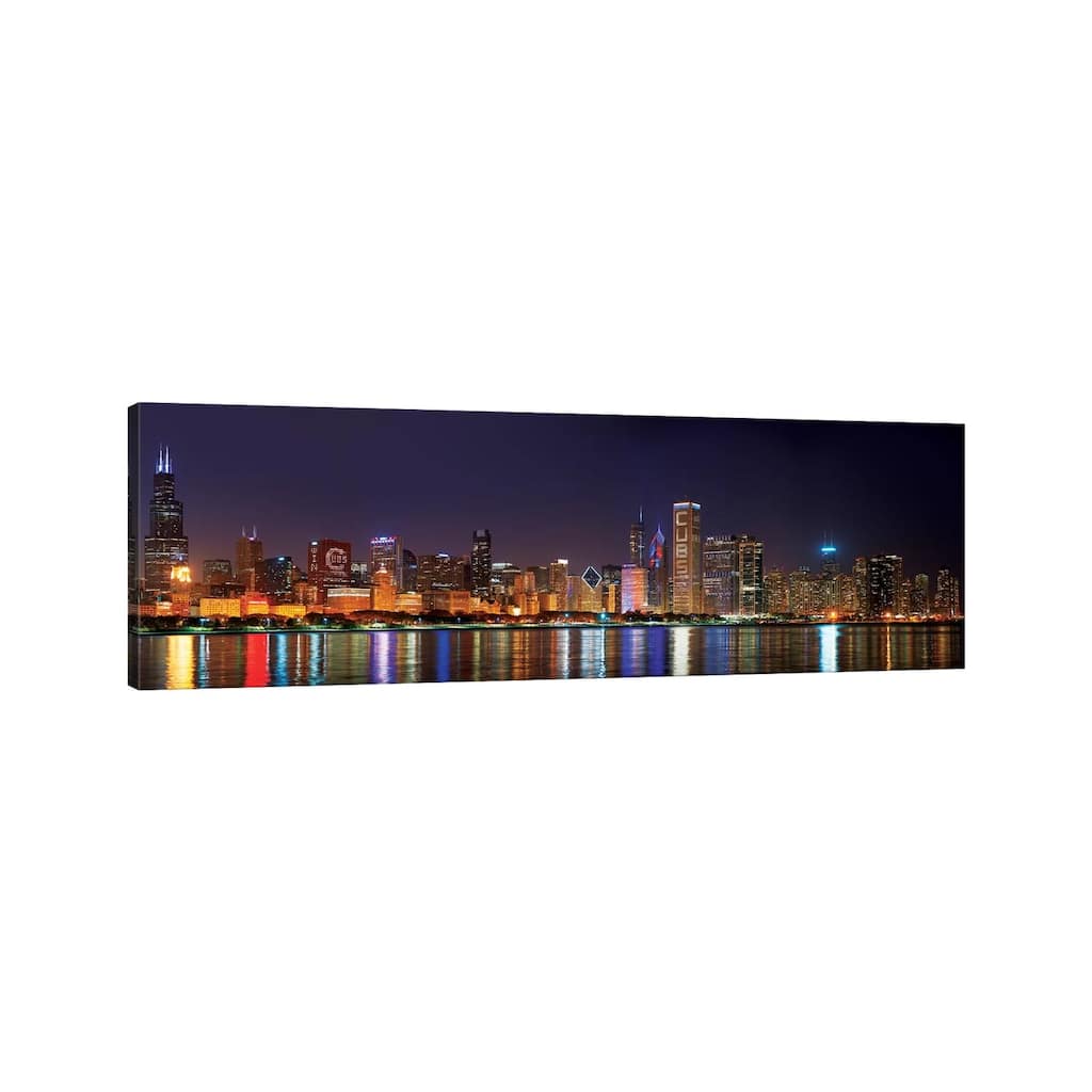 iCanvas "Chicago Cubs Pride Lighting Across Downtown Skyline I, Chicago, Illinois, USA" by Panoramic Images Canvas Print