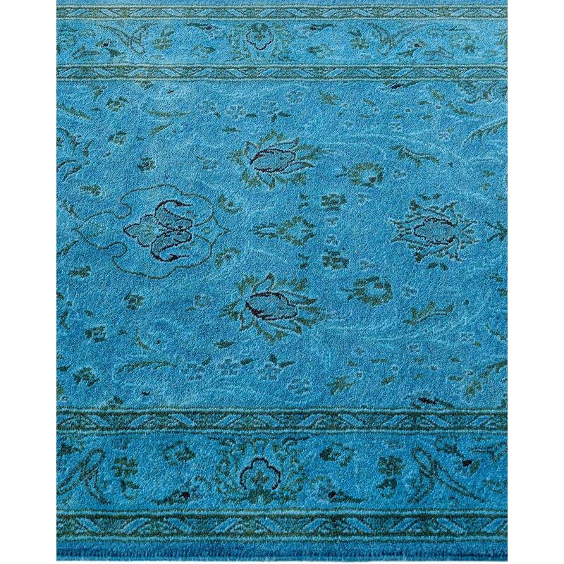 Fine Vibrance, One-of-a-Kind Hand-Knotted Runner Rug - Blue, 2' 6" x 10' 3" - 2' 6" x 10' 3"
