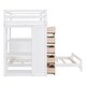 preview thumbnail 31 of 34, Twin Over Twin Bunk Bed with LED Lights & USB Ports, Grey, with Storage