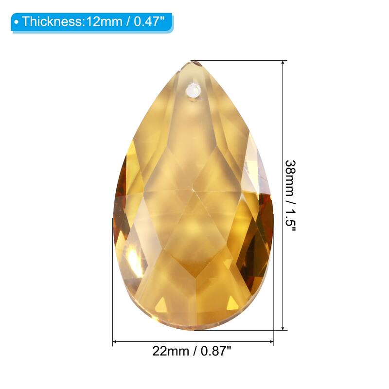 K9 Crystal Pendants Teardrop Beads, 10 Pack 38mm Chandelier Prisms DIY - troplating Gold Tone