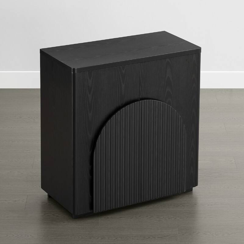 Spruce & Spring Modern Sideboard Buffet Cabinet with Wave Design