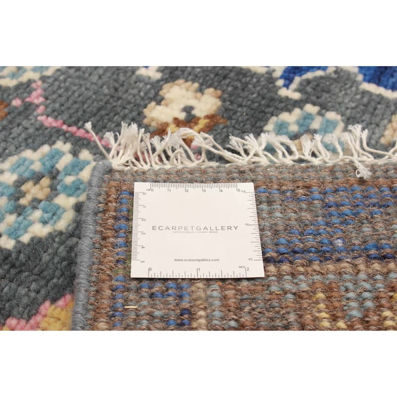 ECARPETGALLERY Hand-knotted Modern Oushak Dark Grey Wool Rug - 5'1 x 7'11