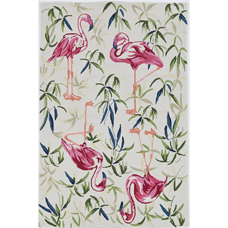 Taylor & Olive Millia Pink Flamingo Handmade Rug