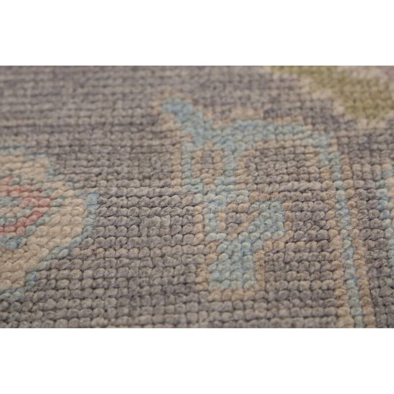 Hand Knotted Oriental 100% Wool Carpet Transitional All-Over Greys & Charcoal Oushak Area Rug - 9' 11'' X 8' 0''