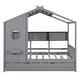 preview thumbnail 25 of 34, Modern Design Full Size House Bed with Wooden Trundle-White