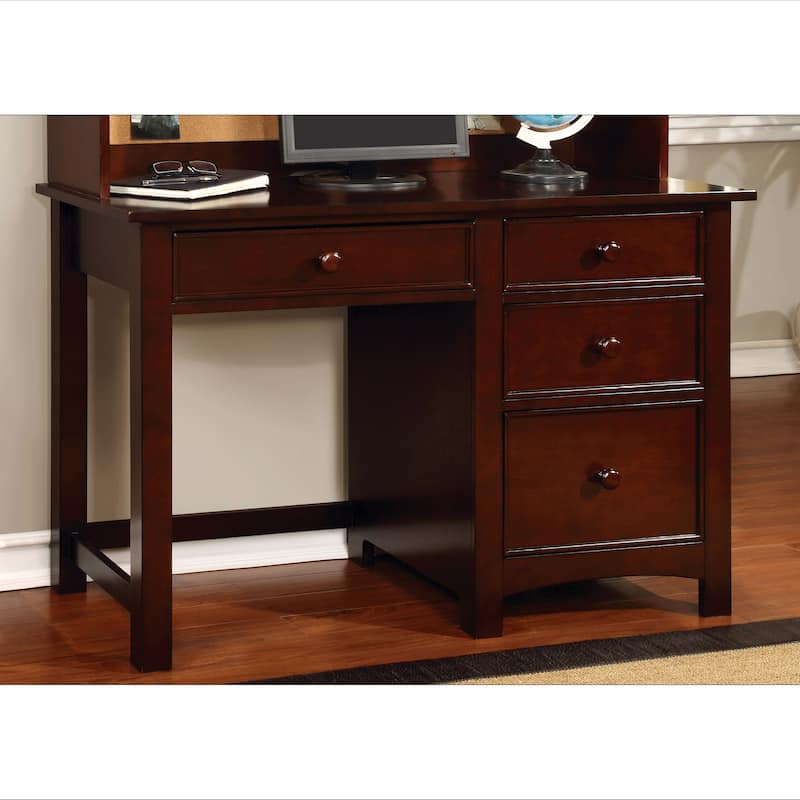 Romeo Transitional 48-inch Solid Wood 4-Drawer Computer Desk by Furniture of America - Dark Walnut