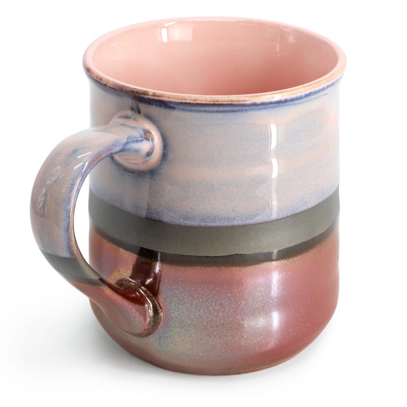 Gibson Home Copper Tonal 4 Piece 18 Ounce Stoneware Cup Set in Mauve