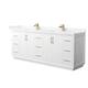 Option White / Carrara Cultured Marble Top / Satin Bronze
