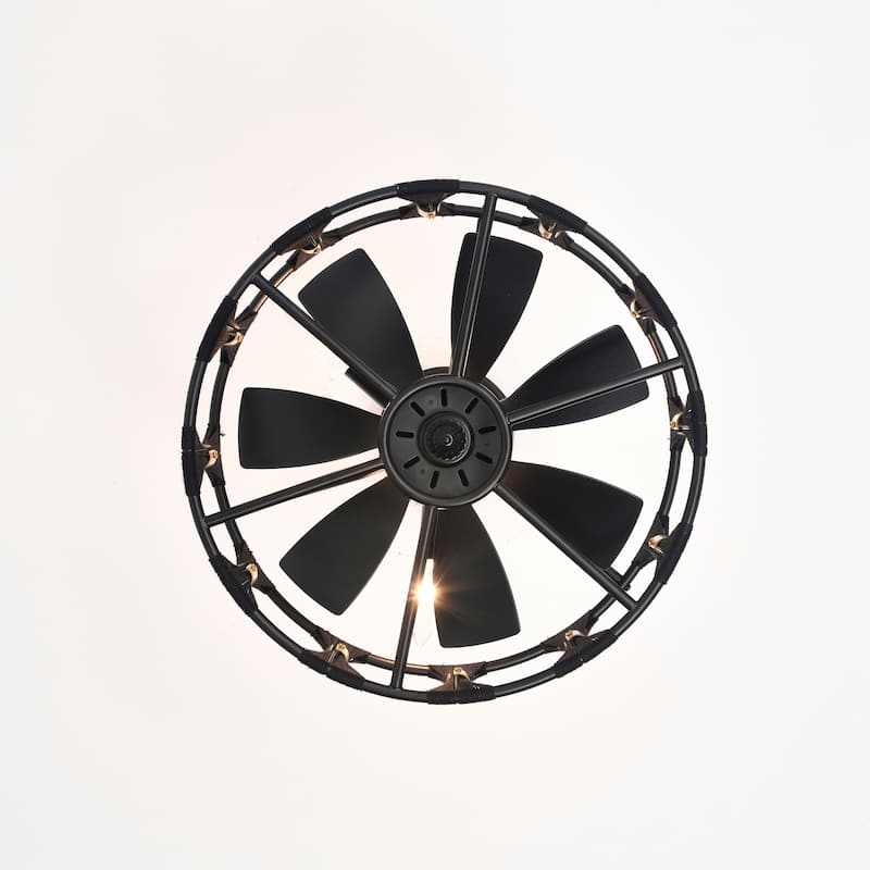 Matte Black and Gold 16 Inch Modern Fandelier