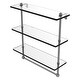preview thumbnail 15 of 32, Allied Brass 16 Inch Triple Tiered Glass Shelf with Integrated Towel Bar 16 - Matte Gray