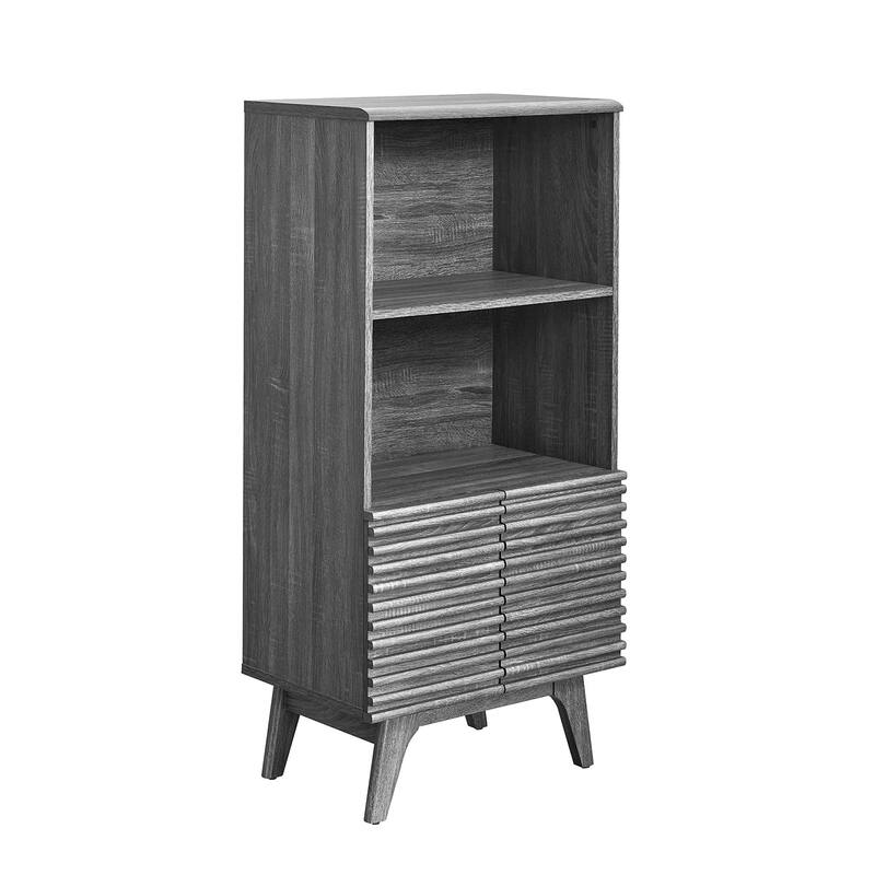 Render Display Cabinet Bookshelf - Charcoal
