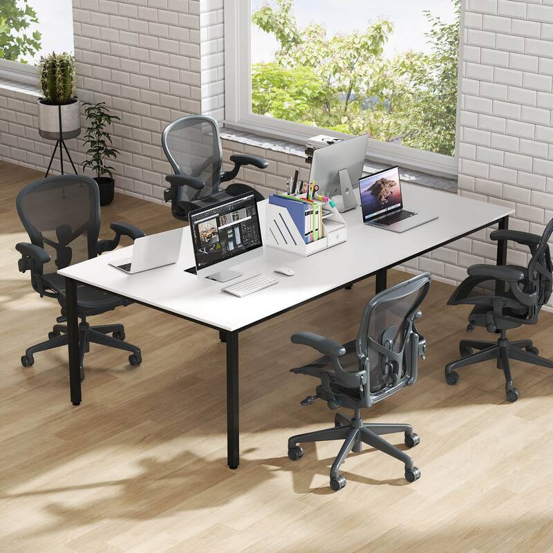 Costway 1/2 PCS 95" x 48" Large Meeting Table Seats up to 10 People 2 - See Details