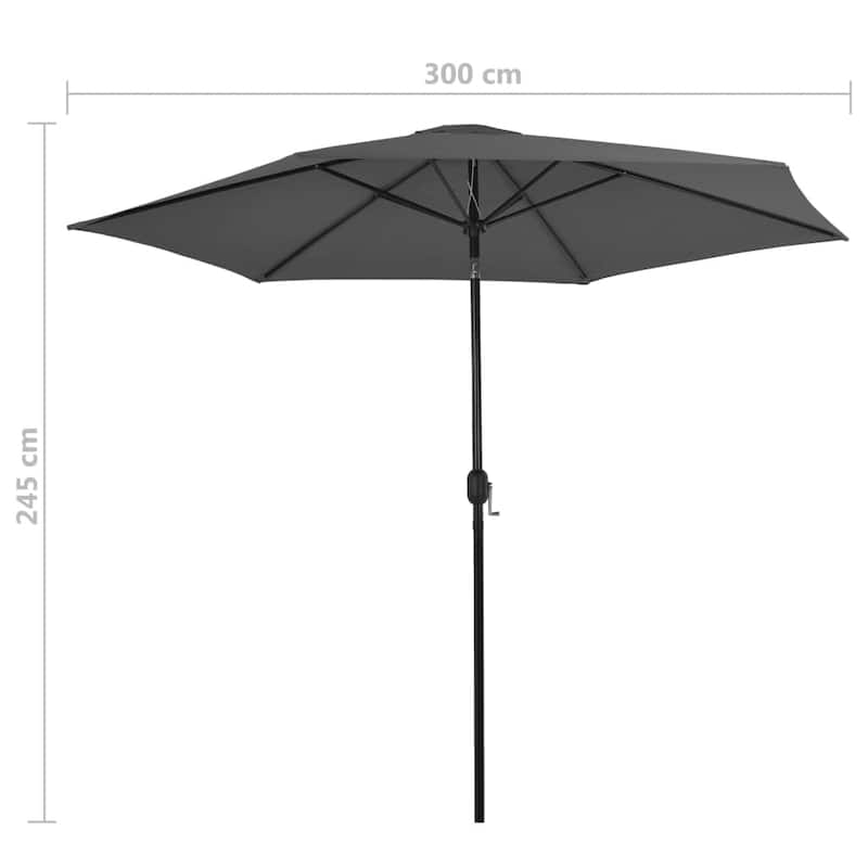vidaXL Outdoor Umbrella Parasol Tilting Sunshade Garden Sun Shelter Steel