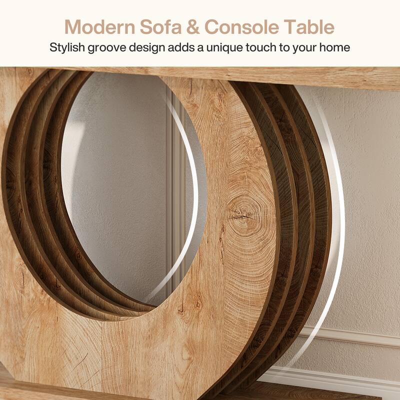 Wood Console Sofa Table, 63-Inch Rustic Farmhouse Entryway Table