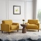 preview thumbnail 37 of 51, Modern Upholstered Corduroy Accent Chair With Arms Pillows YELLO 2 SET