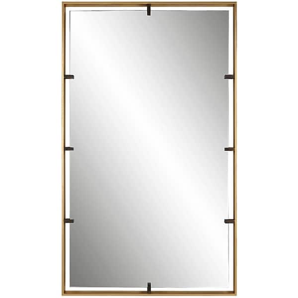 slide 2 of 9, Uttermost 09754 Egon 29-7/8" W x 50" H Rectangular Framed Bathroom Warm Gold / Bronze