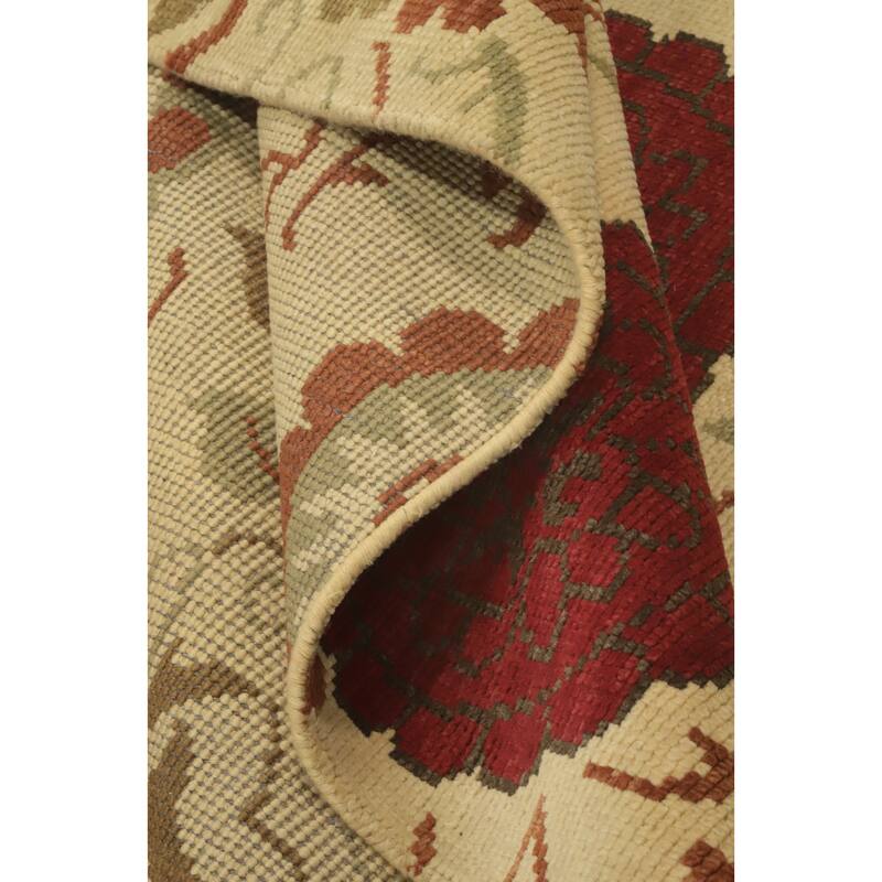 All-Over Floral Indian Area Rug 7x10 - 10' 1'' X 6' 7''