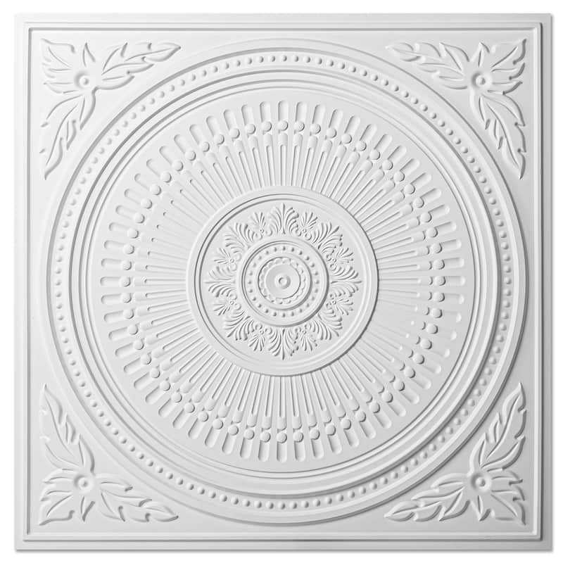 Art3d 12-Pack Drop Ceiling Tiles 24''X24'', Decorative PVC Ceiling Panels - White