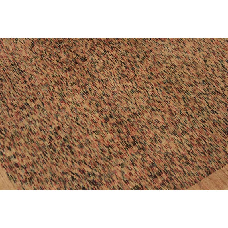 Modern Minimalist Gabbeh Hand Knotted Wool Area Rug