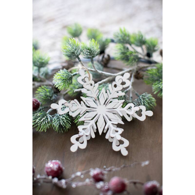 Set of 6 Iron Snowflake Hanger, Decorative Hanging Ball Christmas Tree Ornaments for Holiday Party Decorations