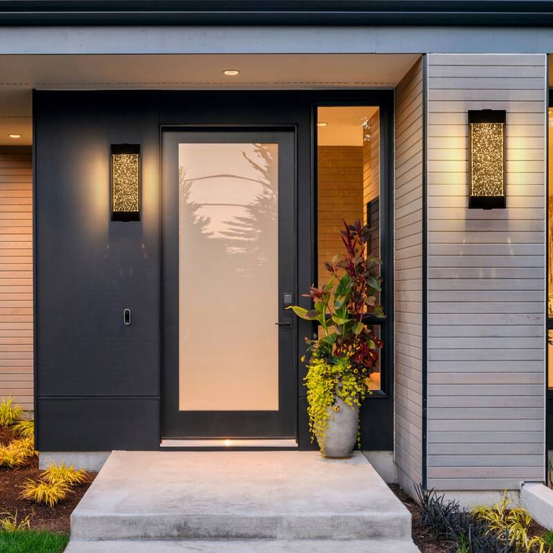 1-Light Crystal Outdoor Integrated LED Bulbble Glass Wall Sconce