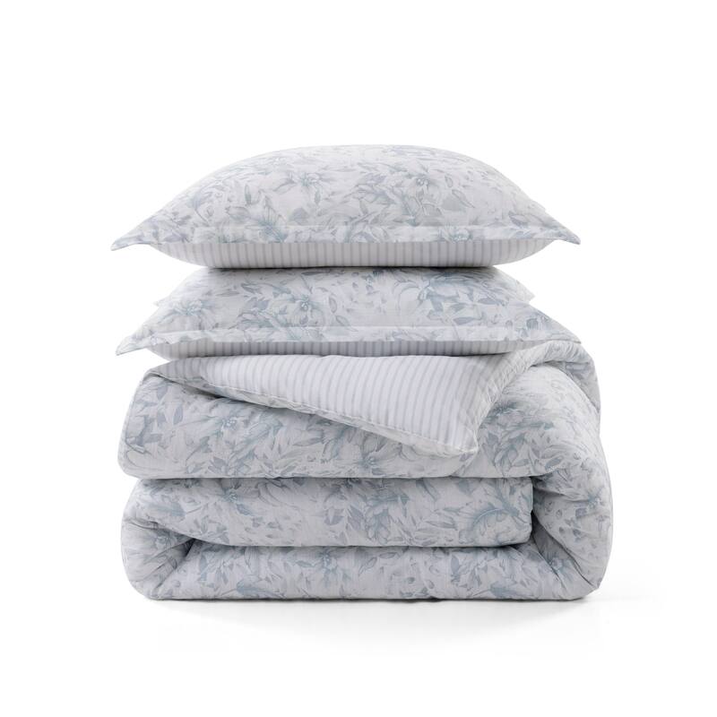 Tommy Bahama Orchid Bay Cotton Reversible Blue Comforter Set