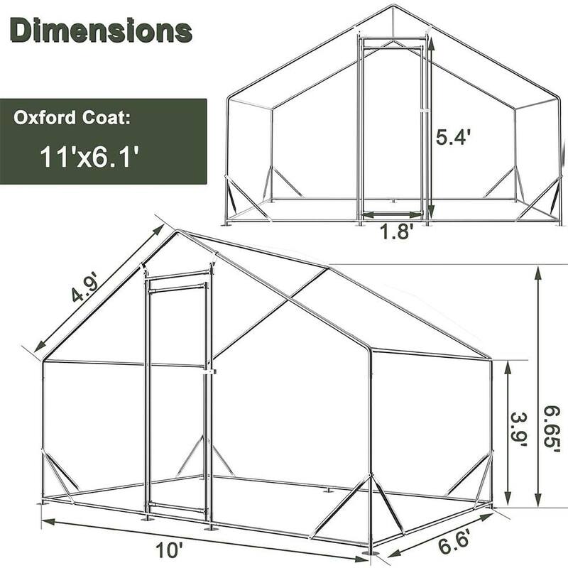 Large Chicken Coop Walk-in Poultry Cage with Water-Resident Cover