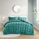 preview thumbnail 21 of 28, Intelligent Design Velvet Dream Puff 3 Piece Comforter Set Teal - King