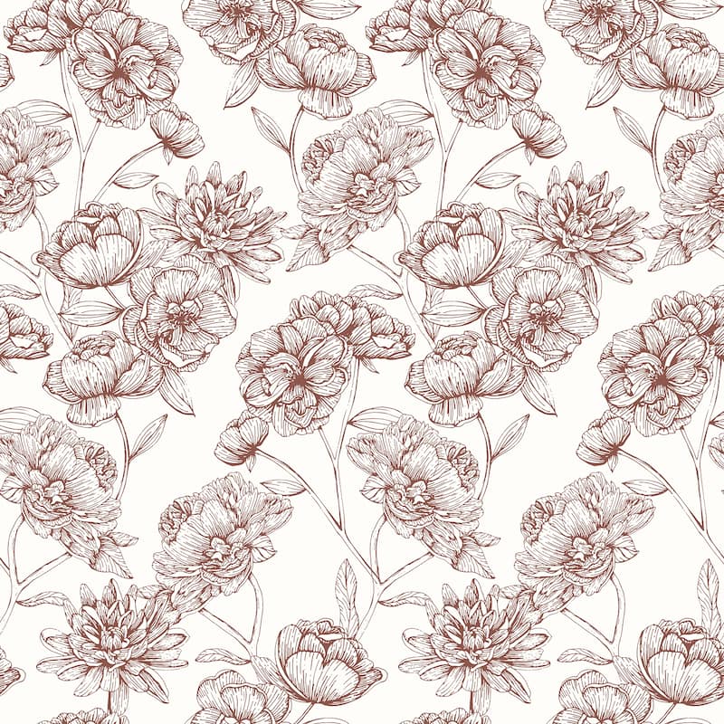 NuWallpaper Gilded Floral Oxblood Peel and Stick Wallpaper