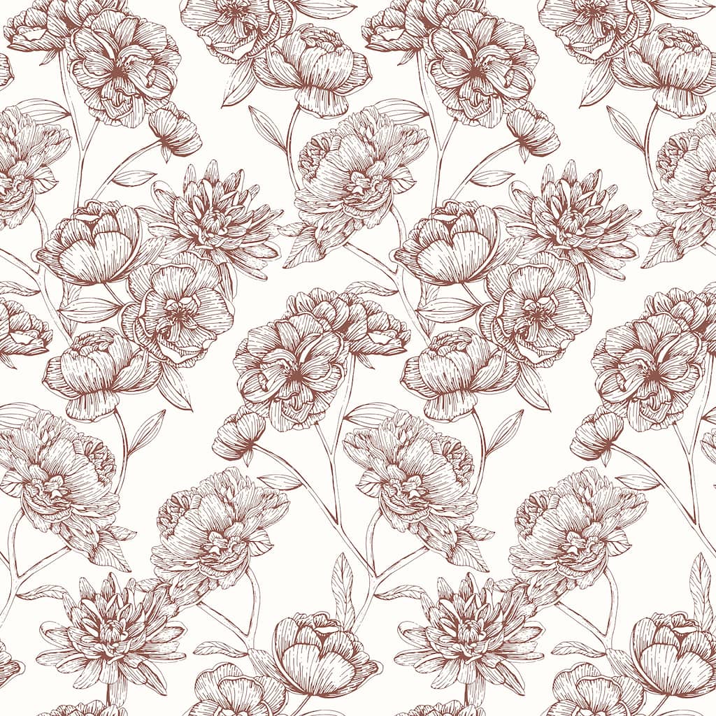 NuWallpaper Gilded Floral Oxblood Peel and Stick Wallpaper