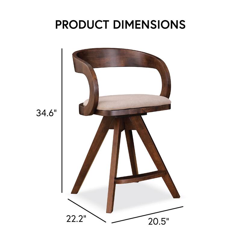Furniture of America Abigail IX Mid-Century Modern 5-Piece Walnut 53-inch 2-Leaf Extendable Counter Height Dining Set
