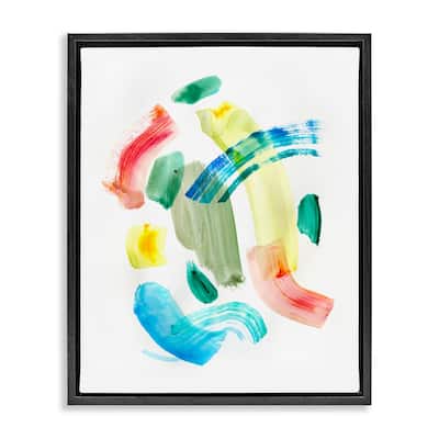 Stupell Curved Retro Abstraction Framed Floater Canvas Wall Art Design By Gemma Bardot
