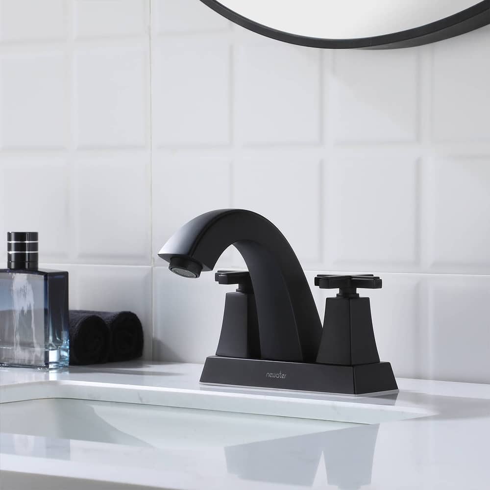 2-Handle Bathroom Sink Faucet Cross handle with Pop-up Drain