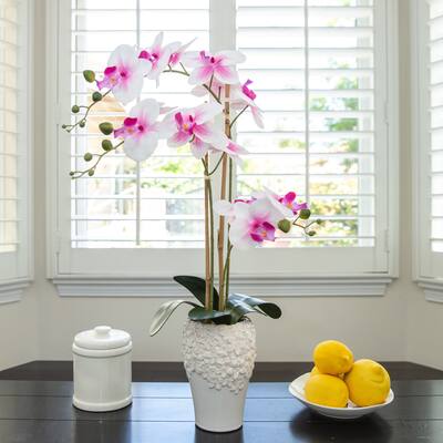 20"H Real-touch Orchid in 5X8" Ceramic Vase