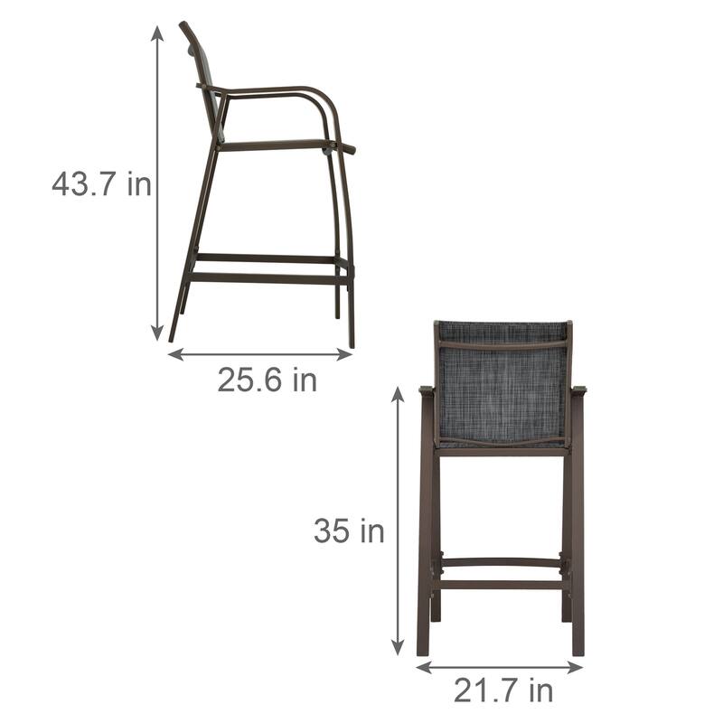 Crestlive Products Outdoor Outdoor Cast Aluminum Swivel Bar Stools with Sunbrella Cushion