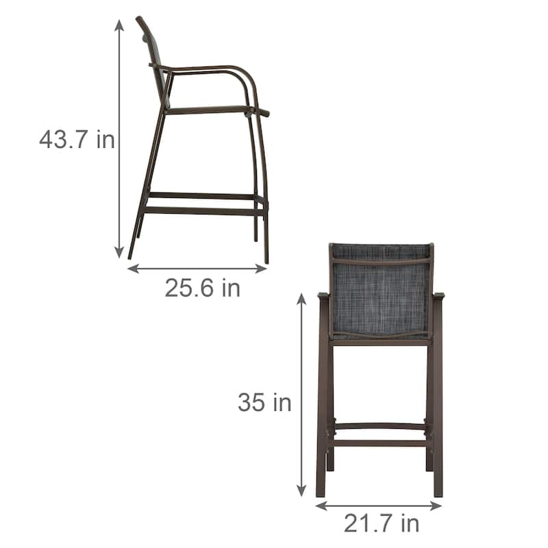 VredHom Outdoor Patio Aluminum Bar Stools (Set of 4)
