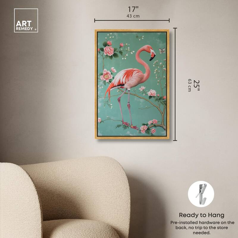 Flamingo's Fable Canvas by Art Remedy