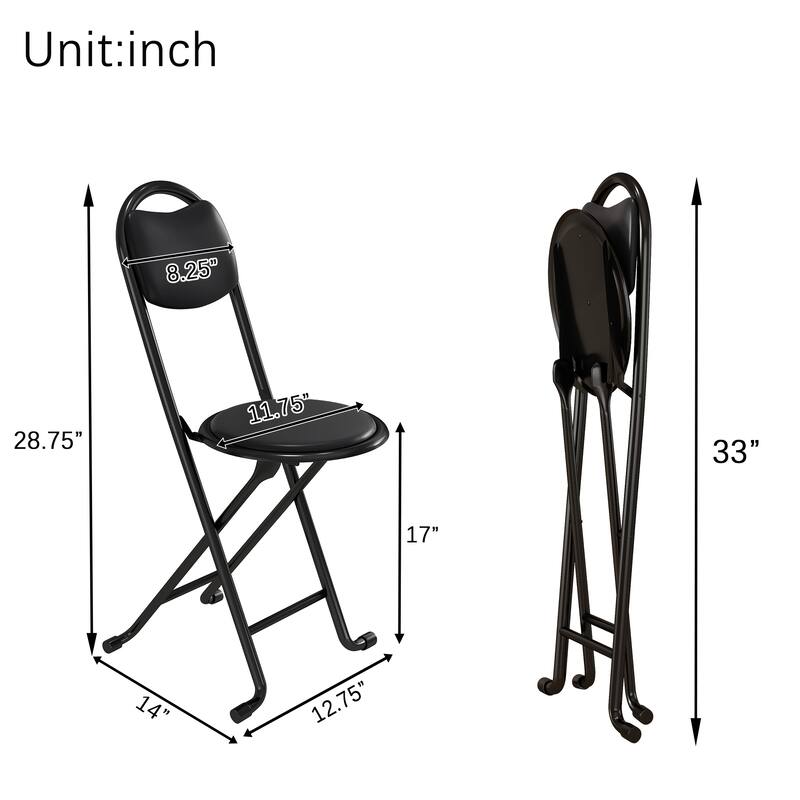 2Pcs/4Pcs Cushioned Padded Folding Stool with Back for Kitchen