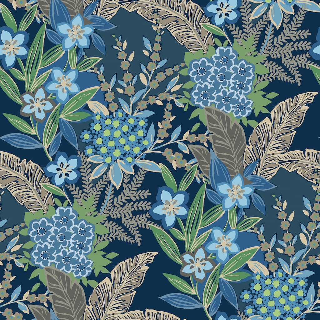 RuPaul RuJardin Azure Blue Peel and Stick Wallpaper
