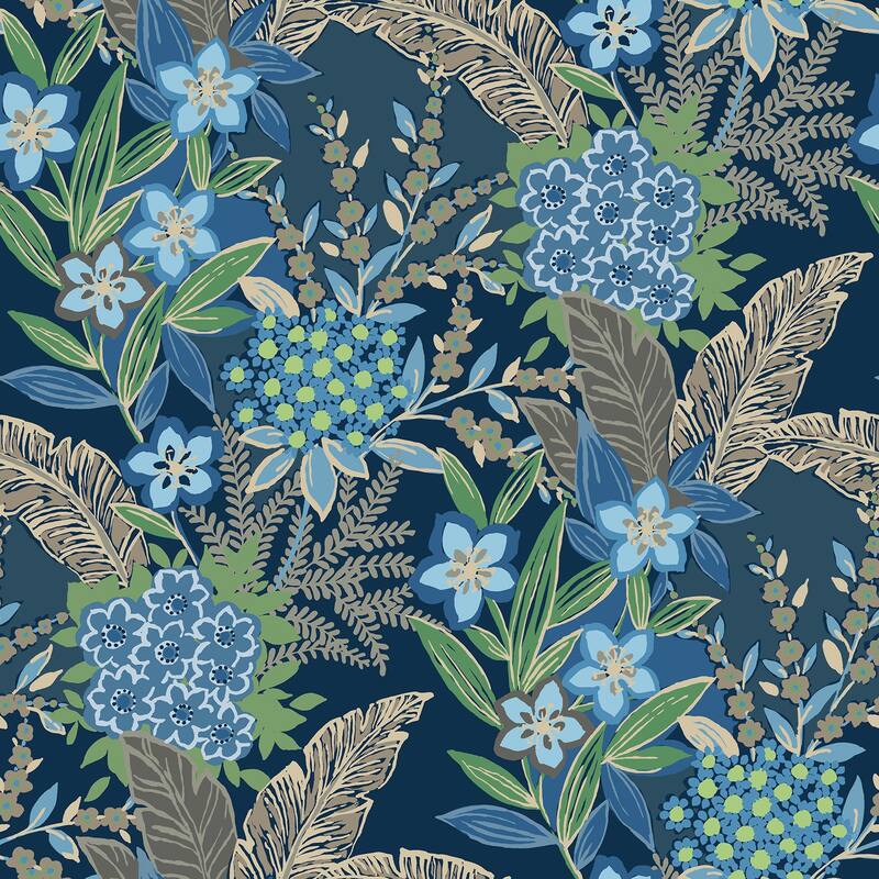 RuPaul RuJardin Azure Blue Peel and Stick Wallpaper