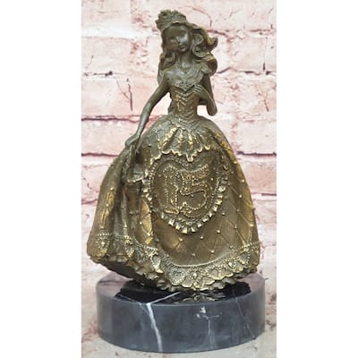 15Th Birthday Bronze Sculpture – Elegant Quinceañera Girl In Dress