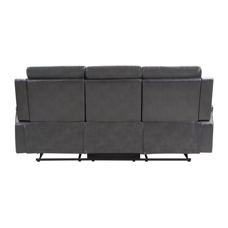 Nemesia Faux Leather Manual Double Reclining Sofa