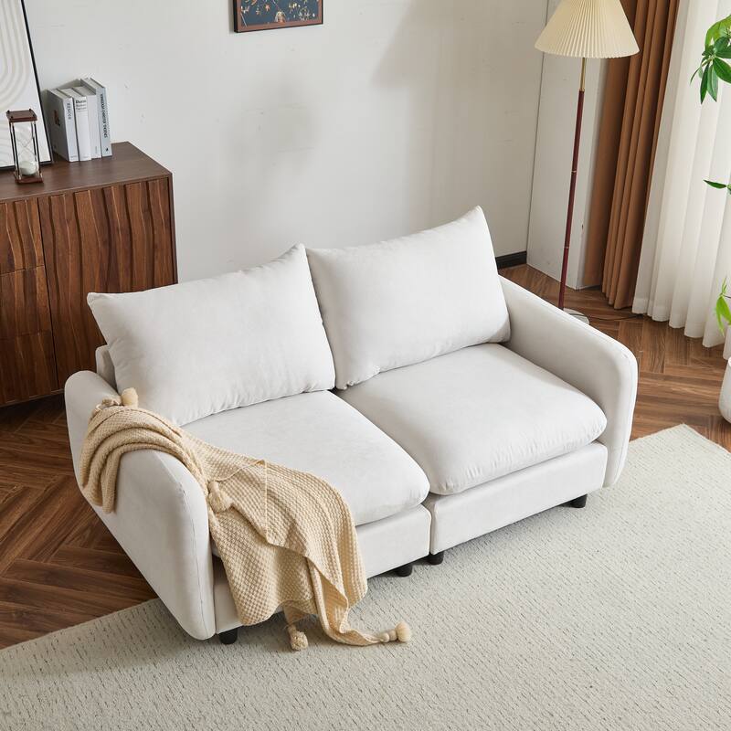 Christopher Knight Home - Evelyn Modern 2-Seater Modular Upholstery Sectional Loveseat Sofa