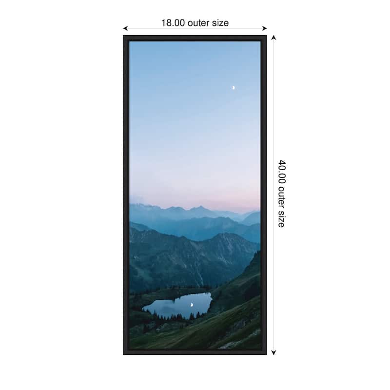 Kate and Laurel Sylvie Moonrise over the Mountain Lake in the German Alps Framed Canvas by Michael Schauer
