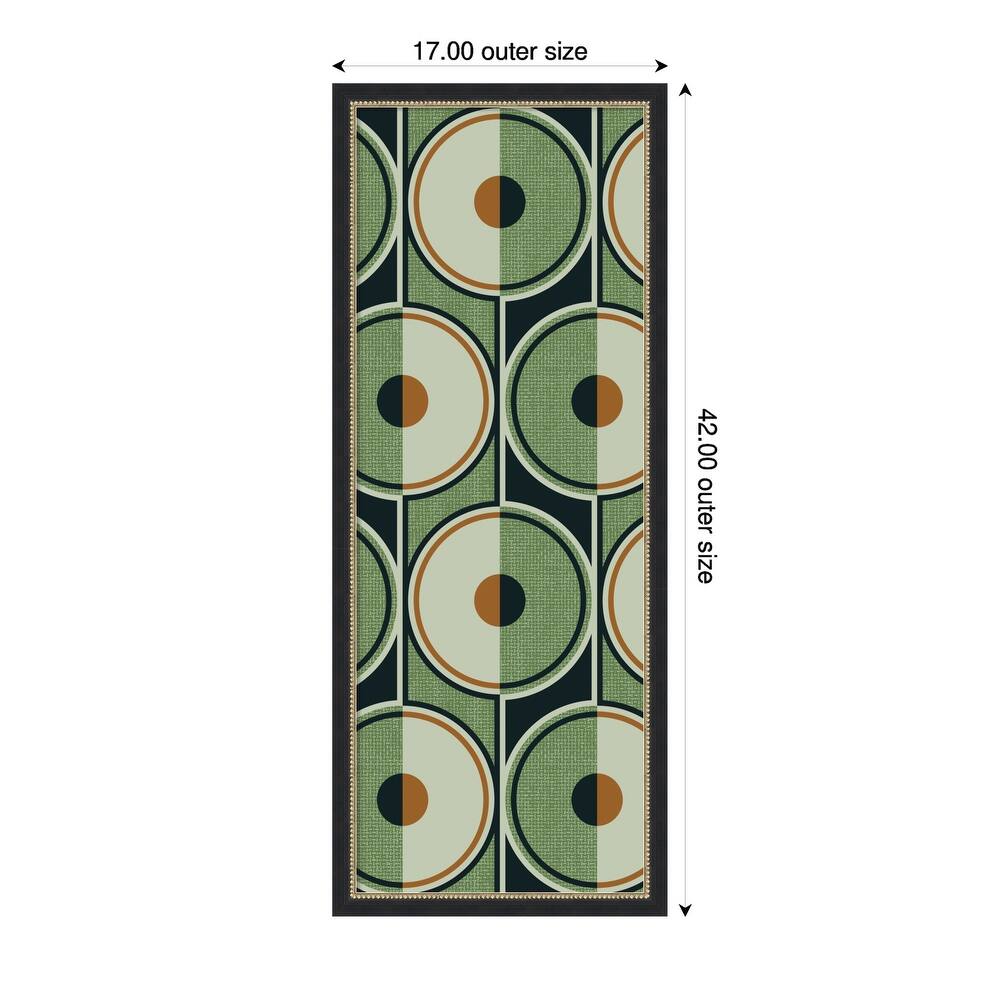 Retro Circles Green by Alexandra Weise Wood Framed Wall Art Print