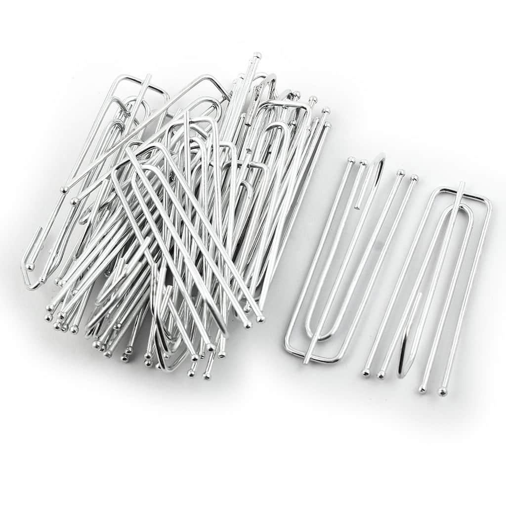 Bedroom Metal Window Drapes Curtain Hanging Hanger Hook Clip 7cm Length 20pcs - Silver Tone